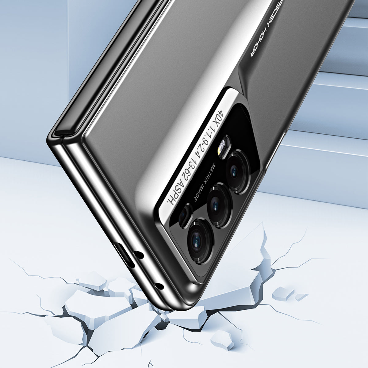 For Honor Magic Vs2 5G Case with Stylus 918 Series Hard PC Phone Shell Built-In Tempered Glass Film