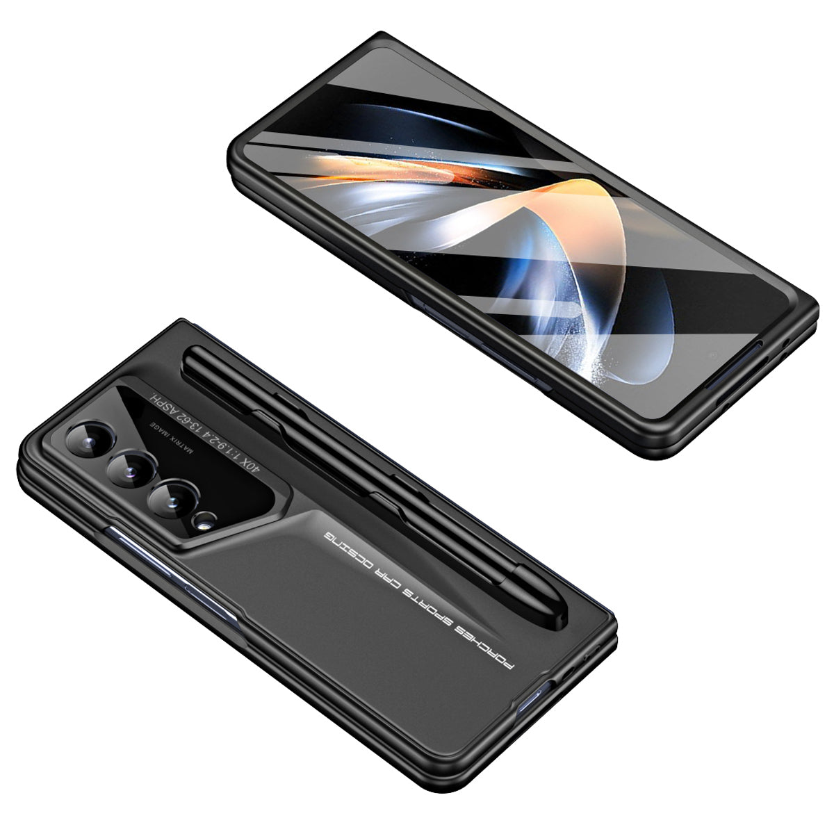 918 Series for Samsung Galaxy Z Fold4 5G PC Phone Case with Stylus and Tempered Glass Film