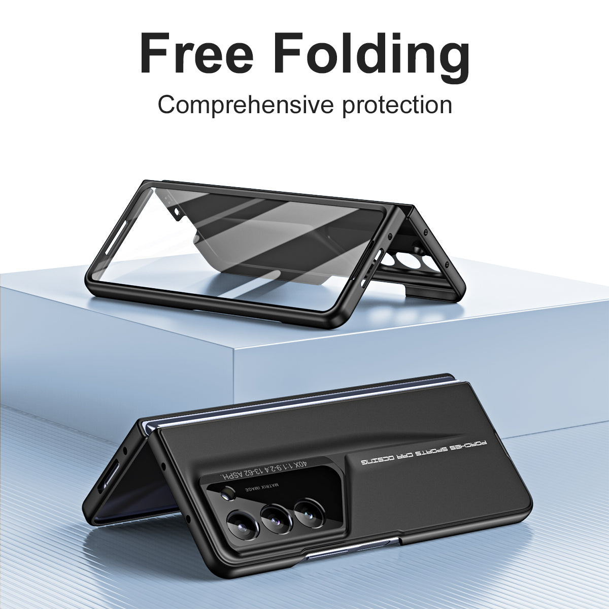 For Samsung Galaxy Z Fold5 5G Case 918 Series Built-In Tempered Glass Film PC Phone Cover with Stylus