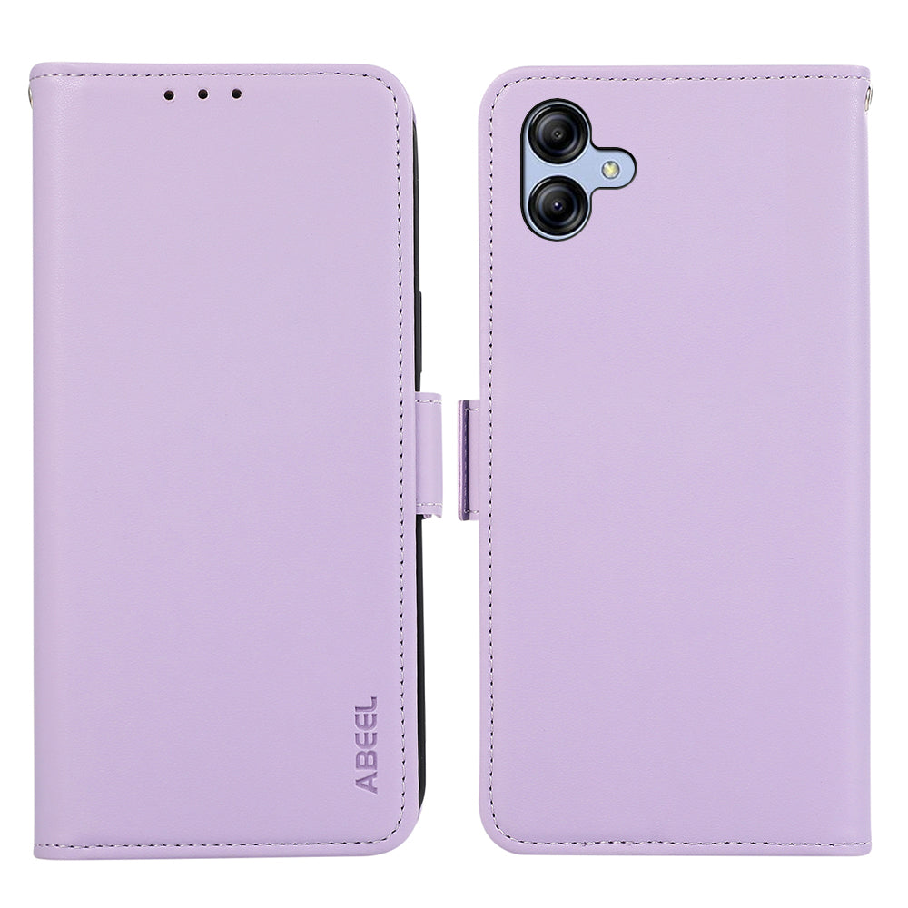 ABEEL For Samsung Galaxy A04 4G (164.4 x 76.3 x 9.1 mm) PU Leather Wallet Stand Case RFID Blocking Phone Shell