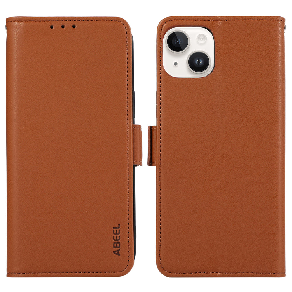 ABEEL For iPhone 14 Plus Case Flip Wallet Leather Phone Cover with RFID Blocking