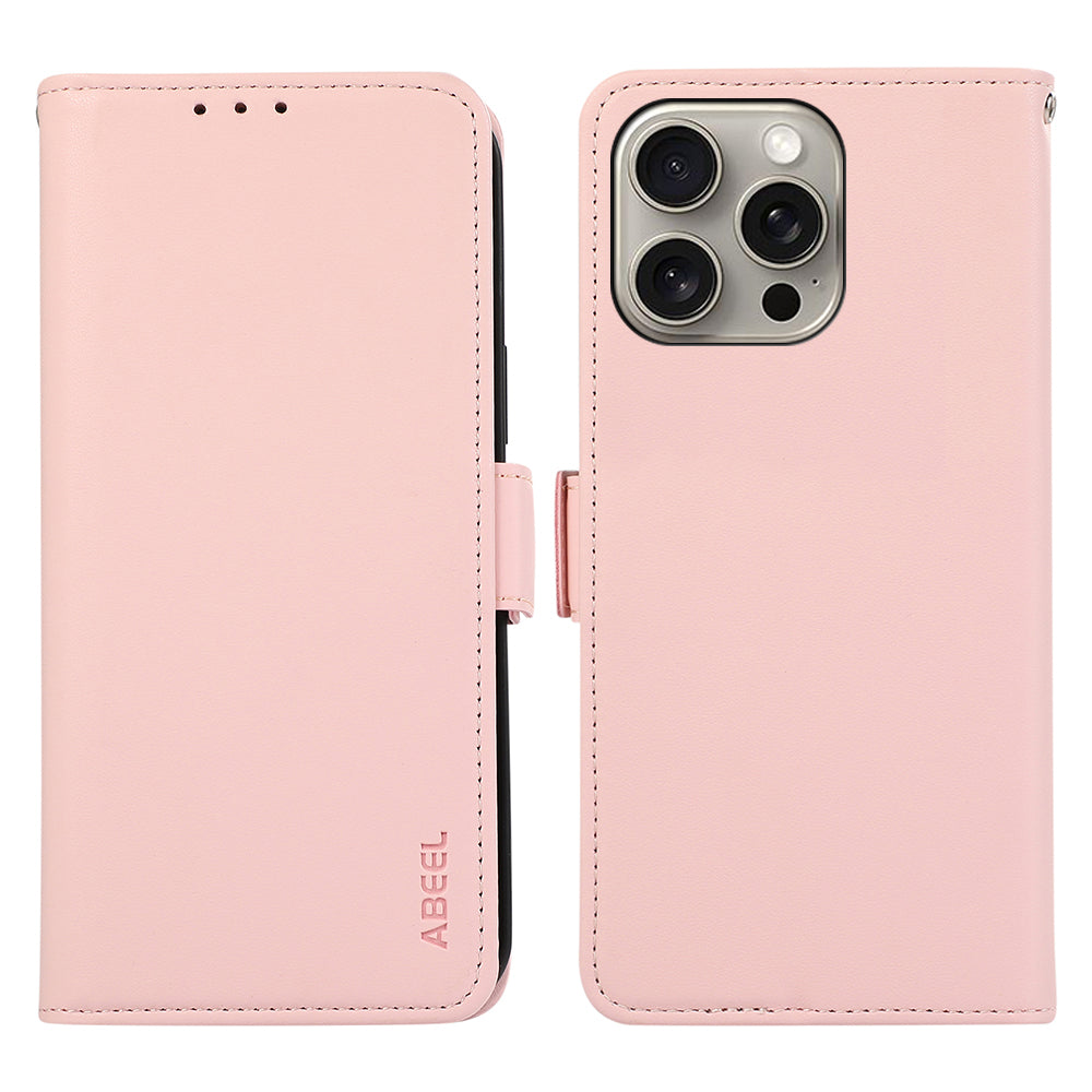 ABEEL For iPhone 14 Pro Leather Case RFID Blocking Wallet Protective Phone Cover