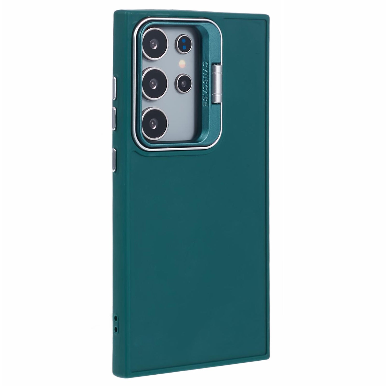 QH Series for Samsung Galaxy S22 Ultra 5G Case Silky Touch Silicone Phone Cover with Kickstand