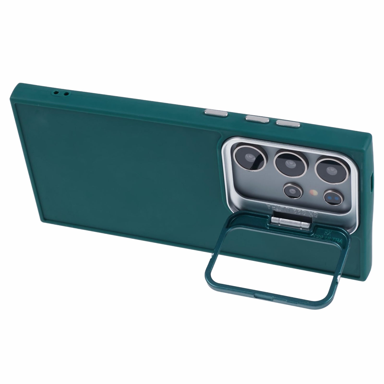 QH Series for Samsung Galaxy S22 Ultra 5G Case Silky Touch Silicone Phone Cover with Kickstand