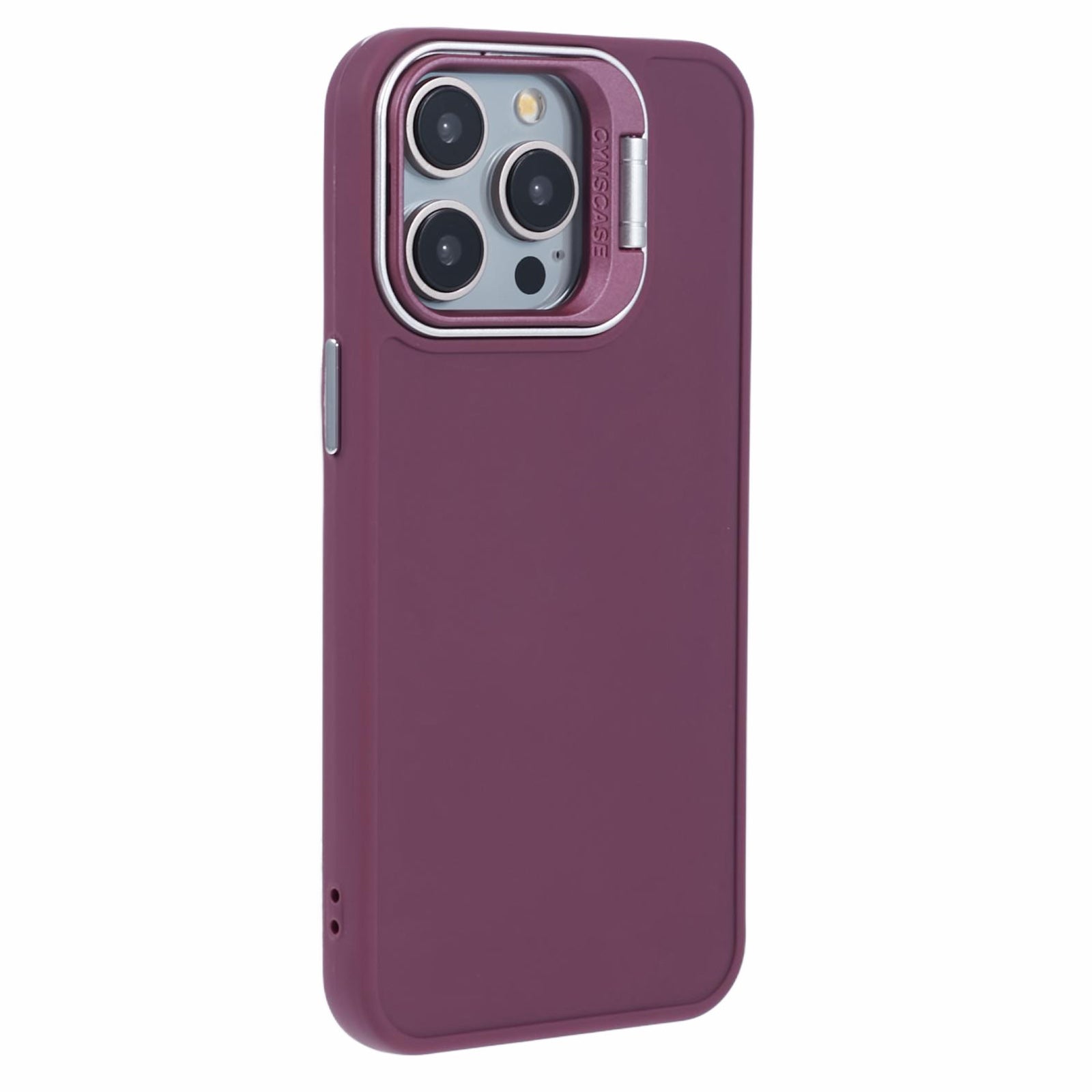 QH Series for iPhone 13 Pro 6.1 inch Silicone Case Lens Frame Kickstand Cell Phone Cover