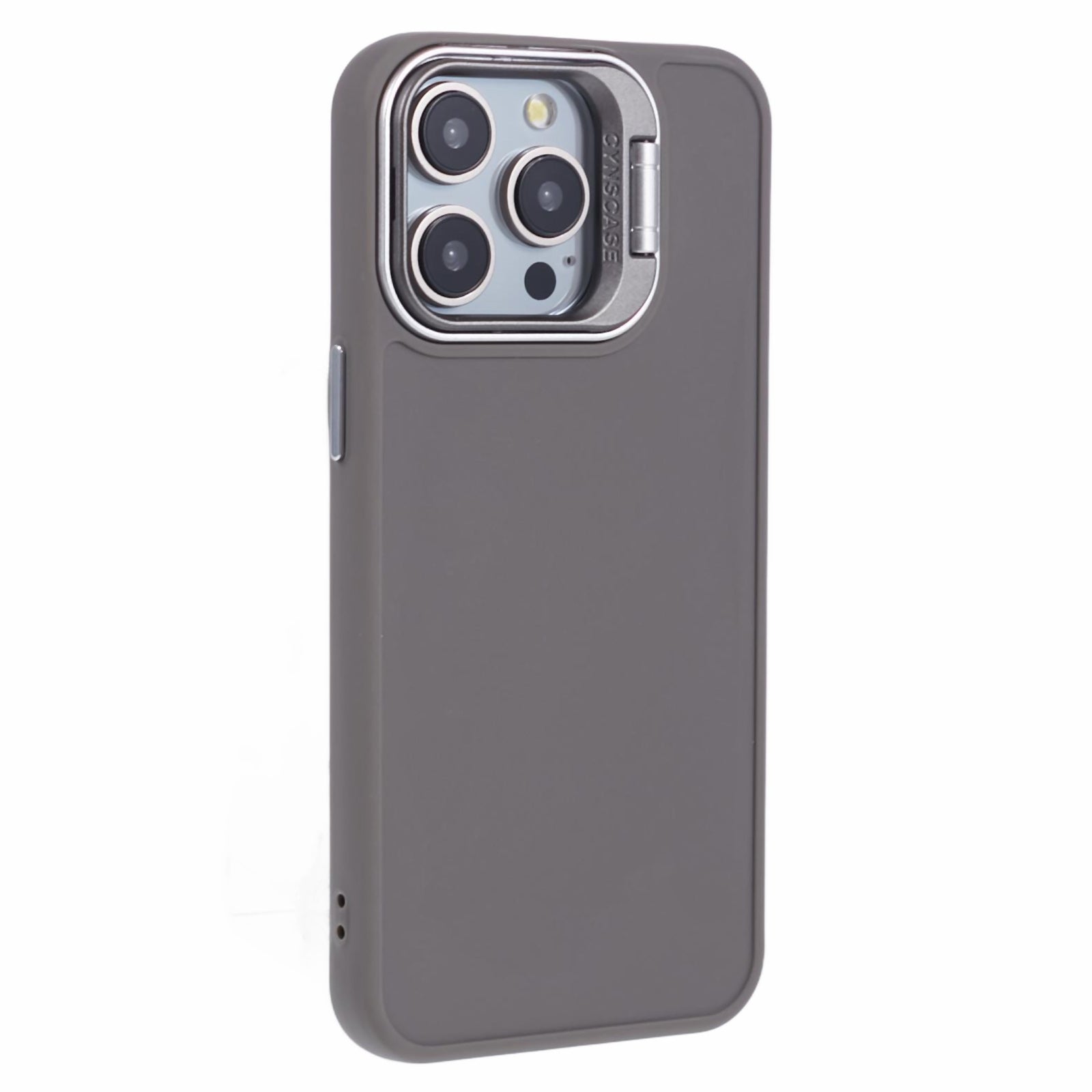 QH Series for iPhone 13 Pro 6.1 inch Silicone Case Lens Frame Kickstand Cell Phone Cover