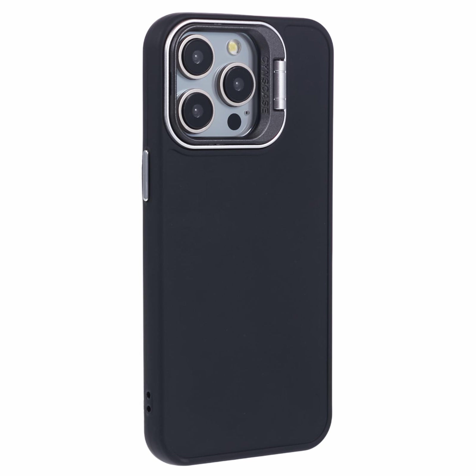 QH Series for iPhone 13 Pro 6.1 inch Silicone Case Lens Frame Kickstand Cell Phone Cover