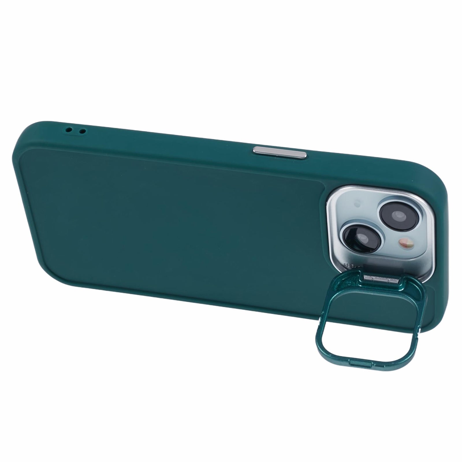 QH Series for iPhone 15 Plus Case Protective Silicone Phone Cover with Lens Kickstand