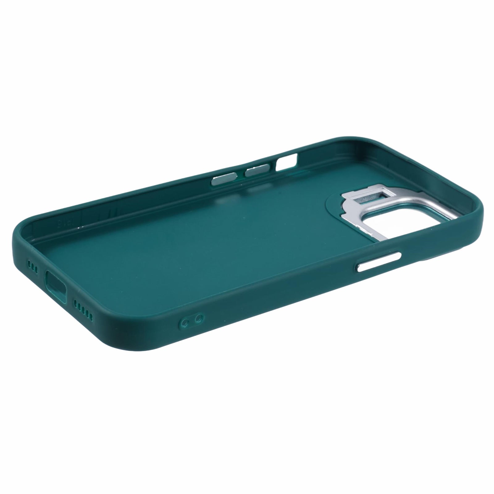 QH Series for iPhone 14 Silicone Case Lens Frame Kickstand Drop-proof Back Cover
