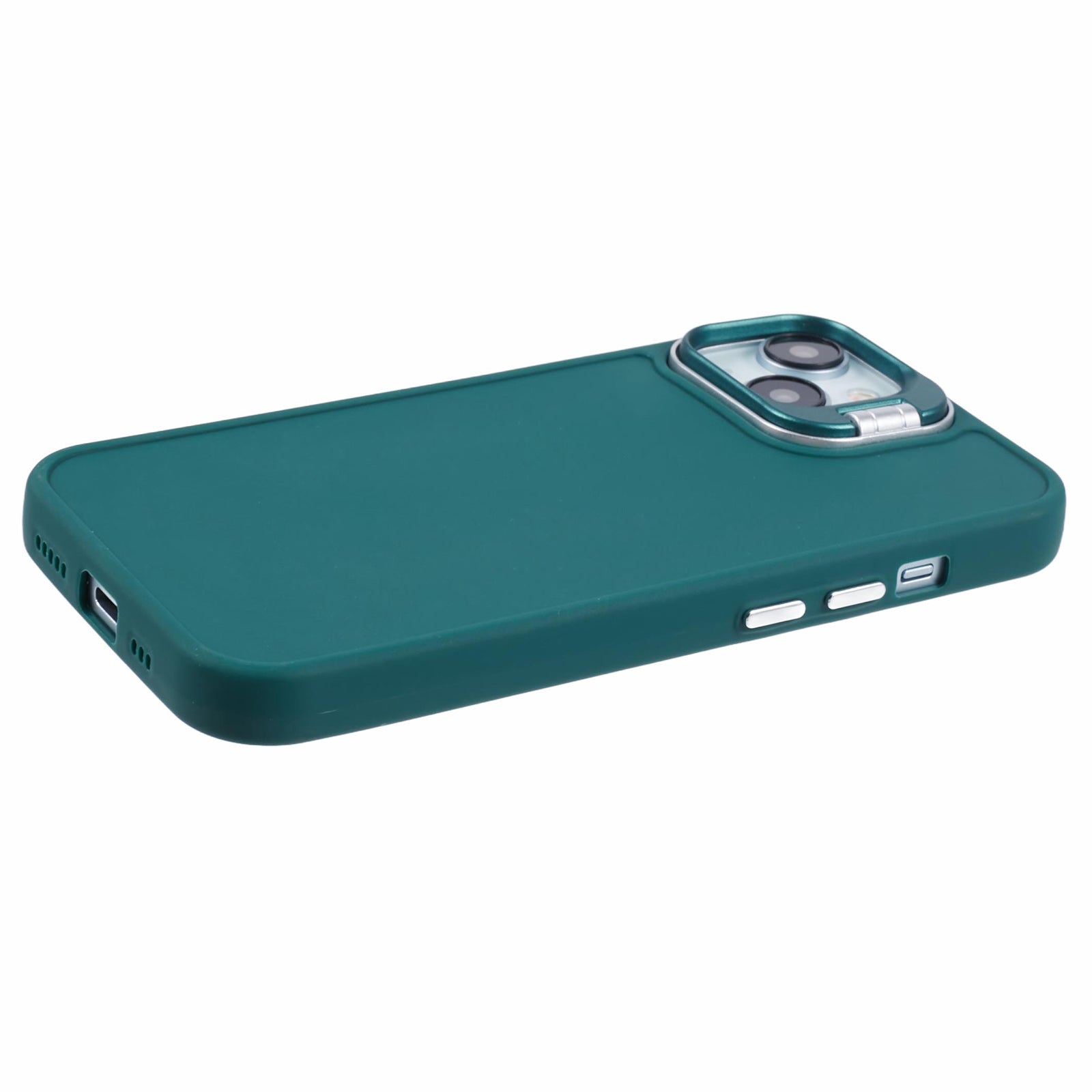 QH Series for iPhone 13 Shockproof Silicone Case Lens Frame Kickstand Phone Cover