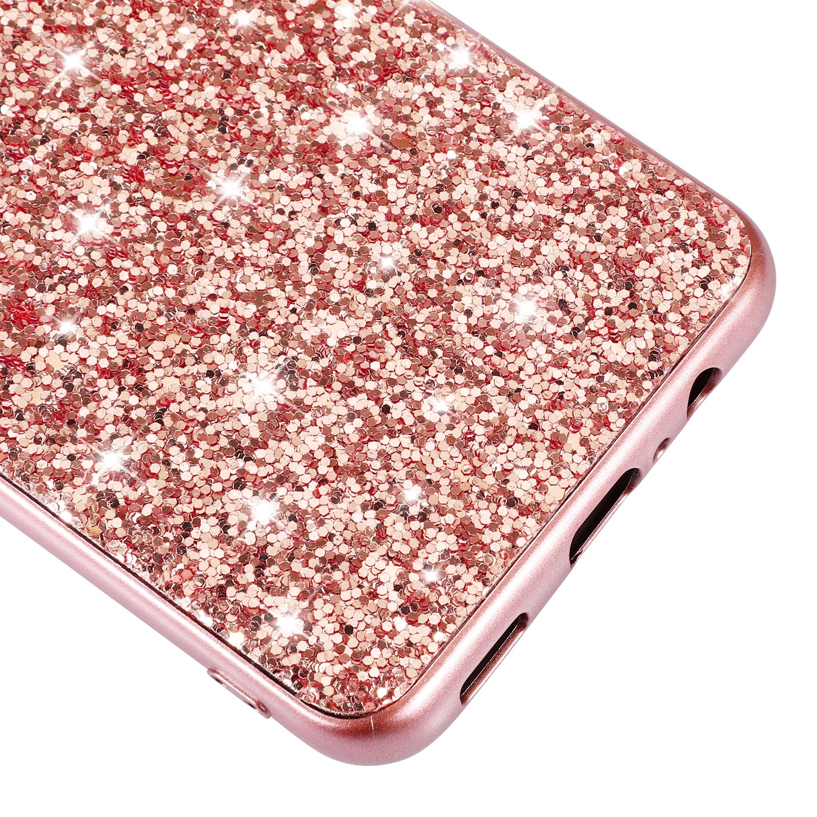 For Samsung Galaxy A25 5G (Global) (161.0 x 76.5 x 8.3mm) Phone Cover Electroplating TPU Frame Glitter Sequins PC Back Case