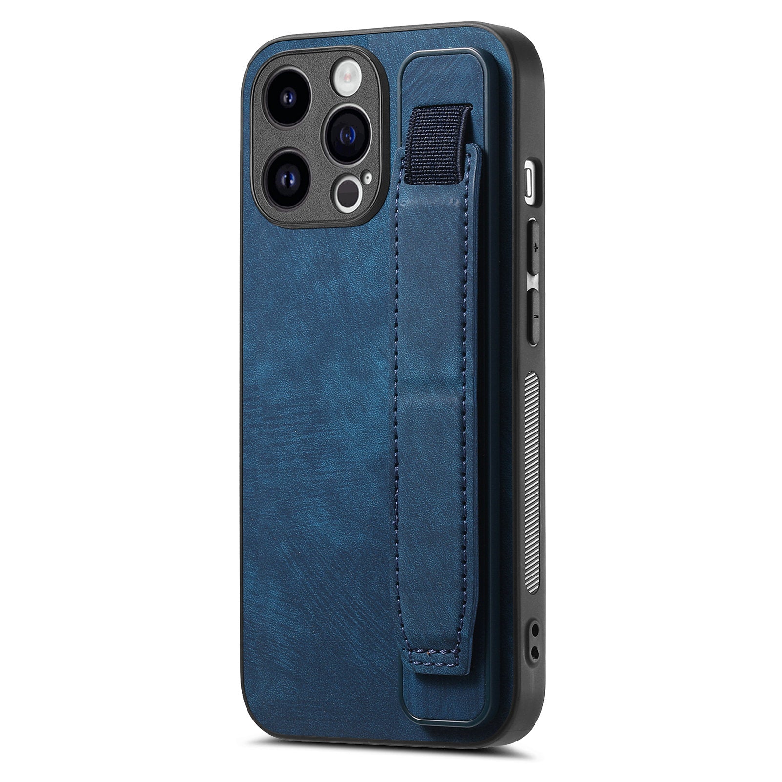 D11 For iPhone 14 Pro Max Wristband Case PU Leather+TPU Phone Shell