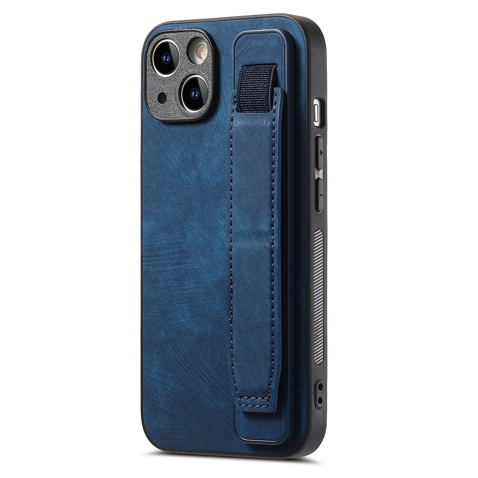 D11 For iPhone 13 6.1 inch Case PU Leather+TPU Wristband Kickstand Phone Cover