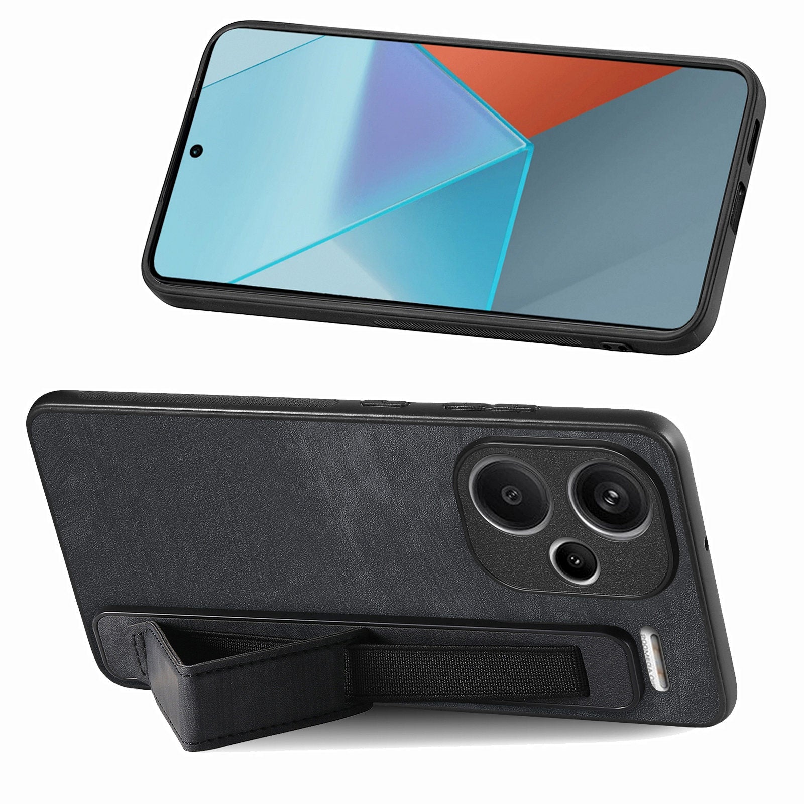 D11 For Xiaomi Redmi Note 13 Pro 5G / Poco X6 5G Case Wristband Design Leather+TPU Phone Cover