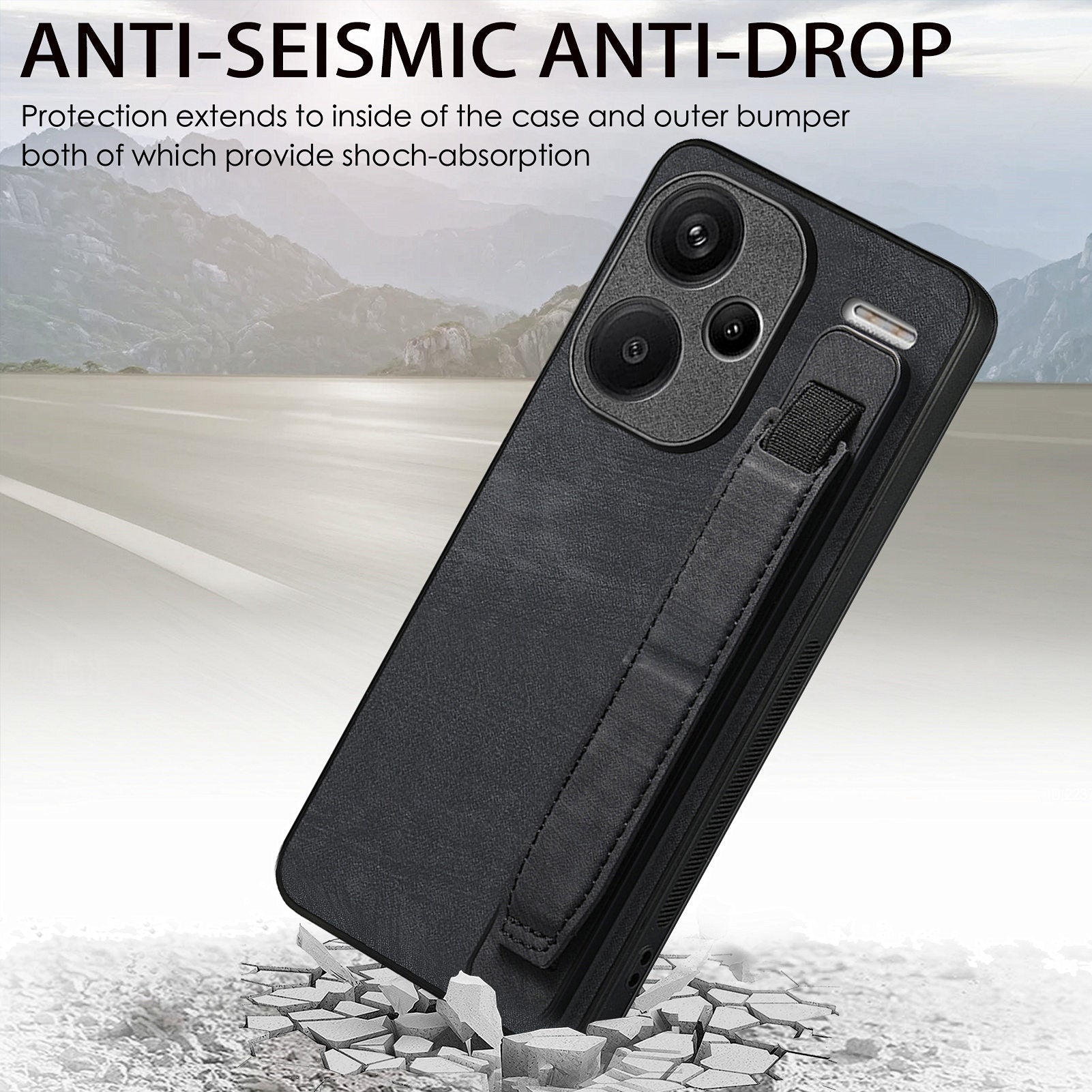 D11 For Xiaomi Redmi Note 13 Pro 5G / Poco X6 5G Case Wristband Design Leather+TPU Phone Cover