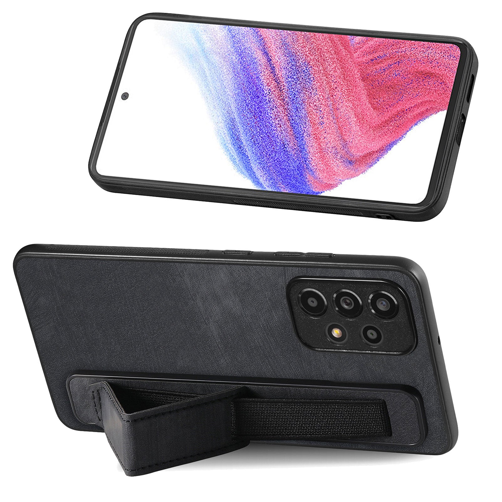 D11 For Samsung Galaxy A13 4G Case Card Slots Kickstand PU Leather+TPU Phone Cover