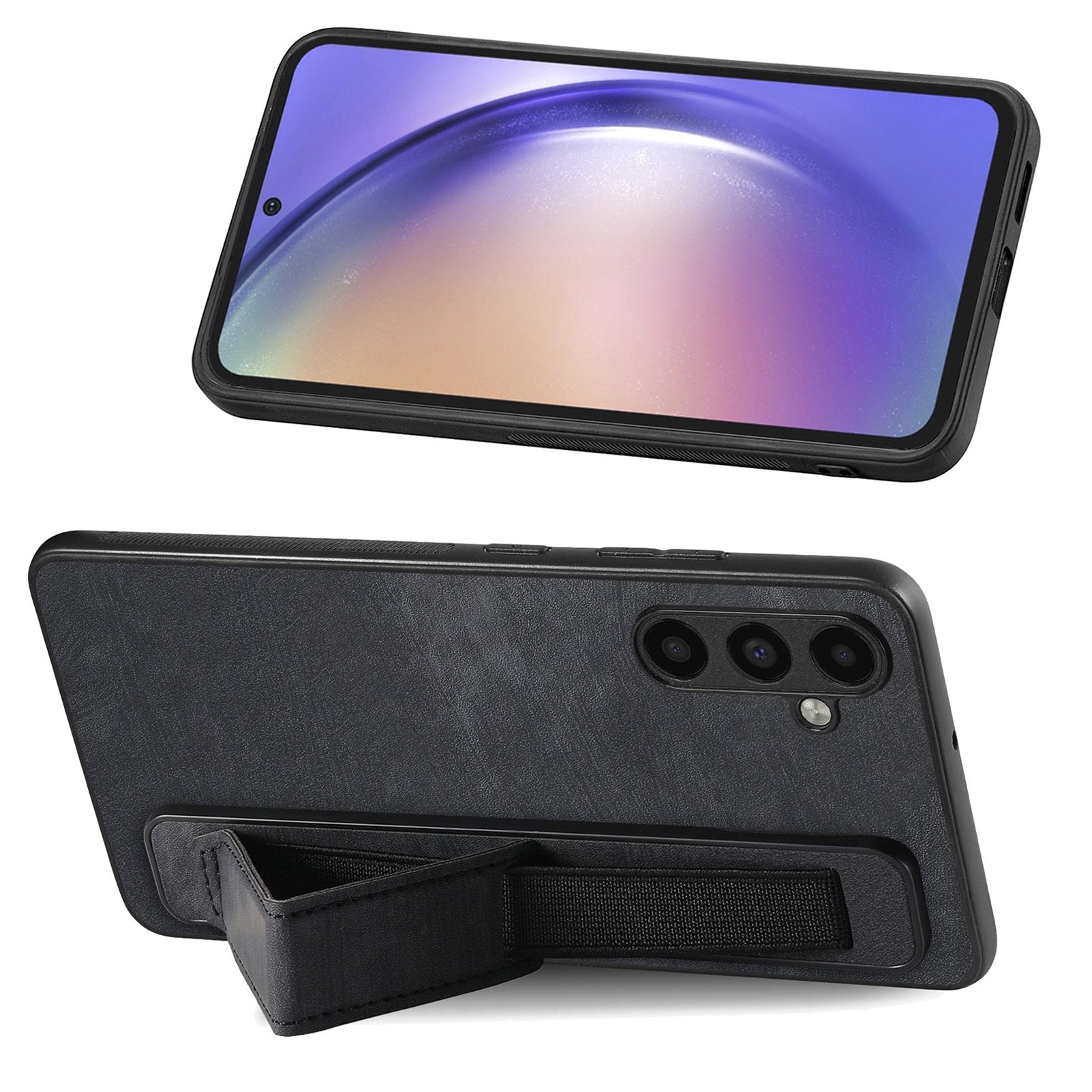 D11 For Samsung Galaxy A34 5G Case Retro PU Leather+TPU Wristband Kickstand Phone Shell