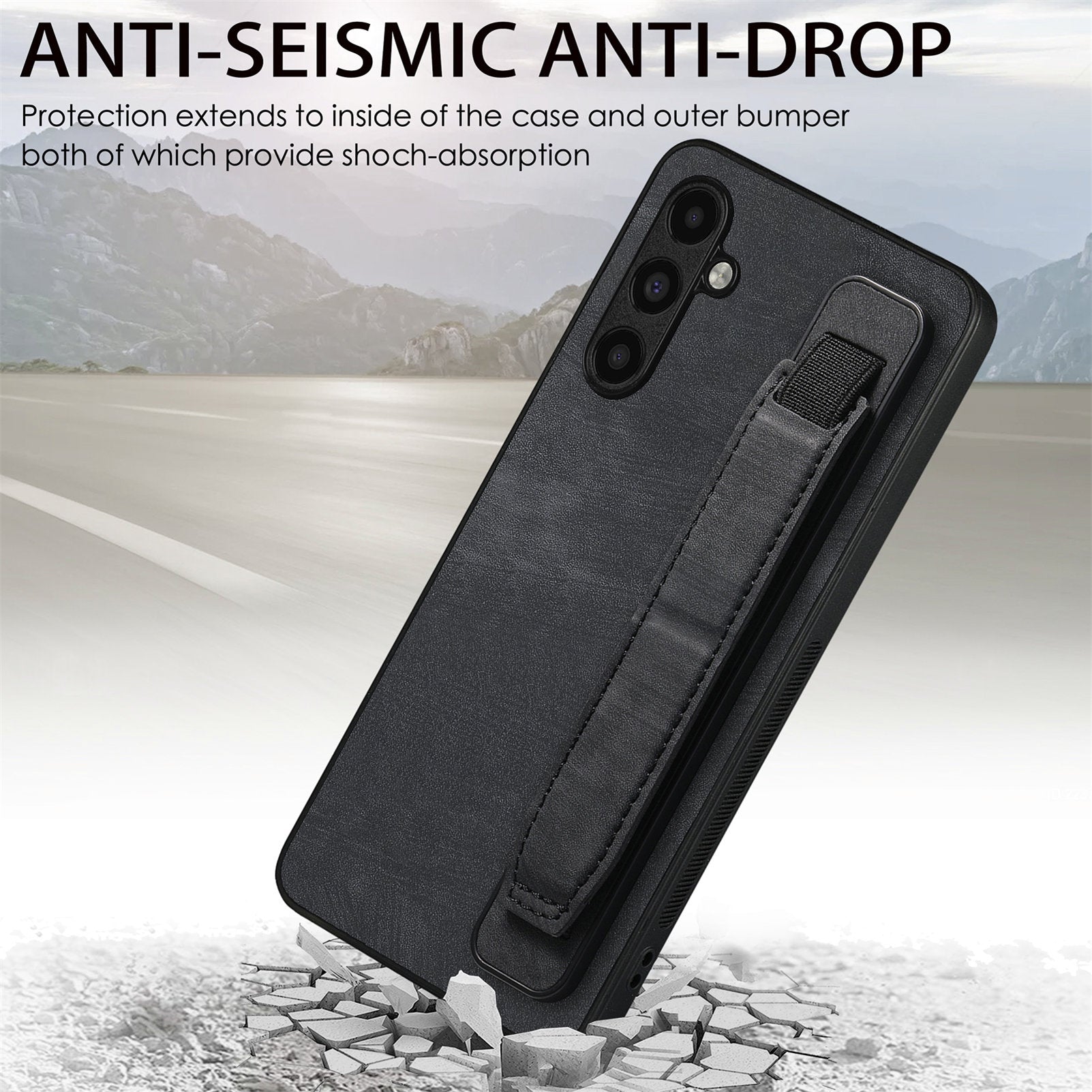D11 For Samsung Galaxy A34 5G Case Retro PU Leather+TPU Wristband Kickstand Phone Shell