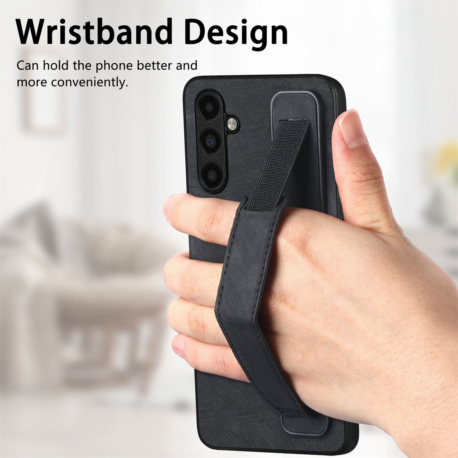D11 For Samsung Galaxy A34 5G Case Retro PU Leather+TPU Wristband Kickstand Phone Shell