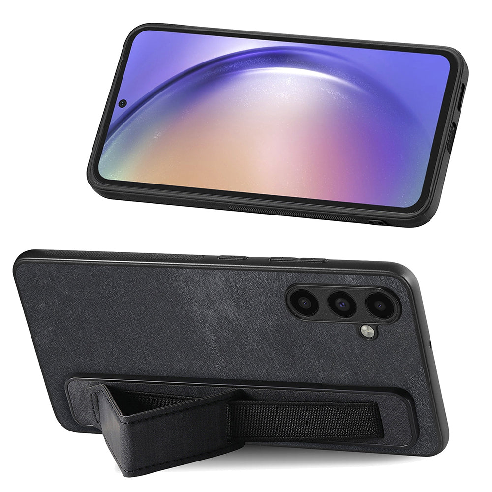 D11 For Samsung Galaxy S23 FE PU+TPU Phone Cover Retro Texture Kickstand Case