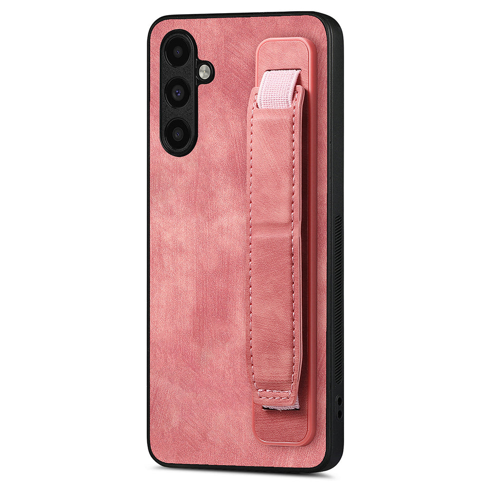 D11 For Samsung Galaxy S23 FE PU+TPU Phone Cover Retro Texture Kickstand Case