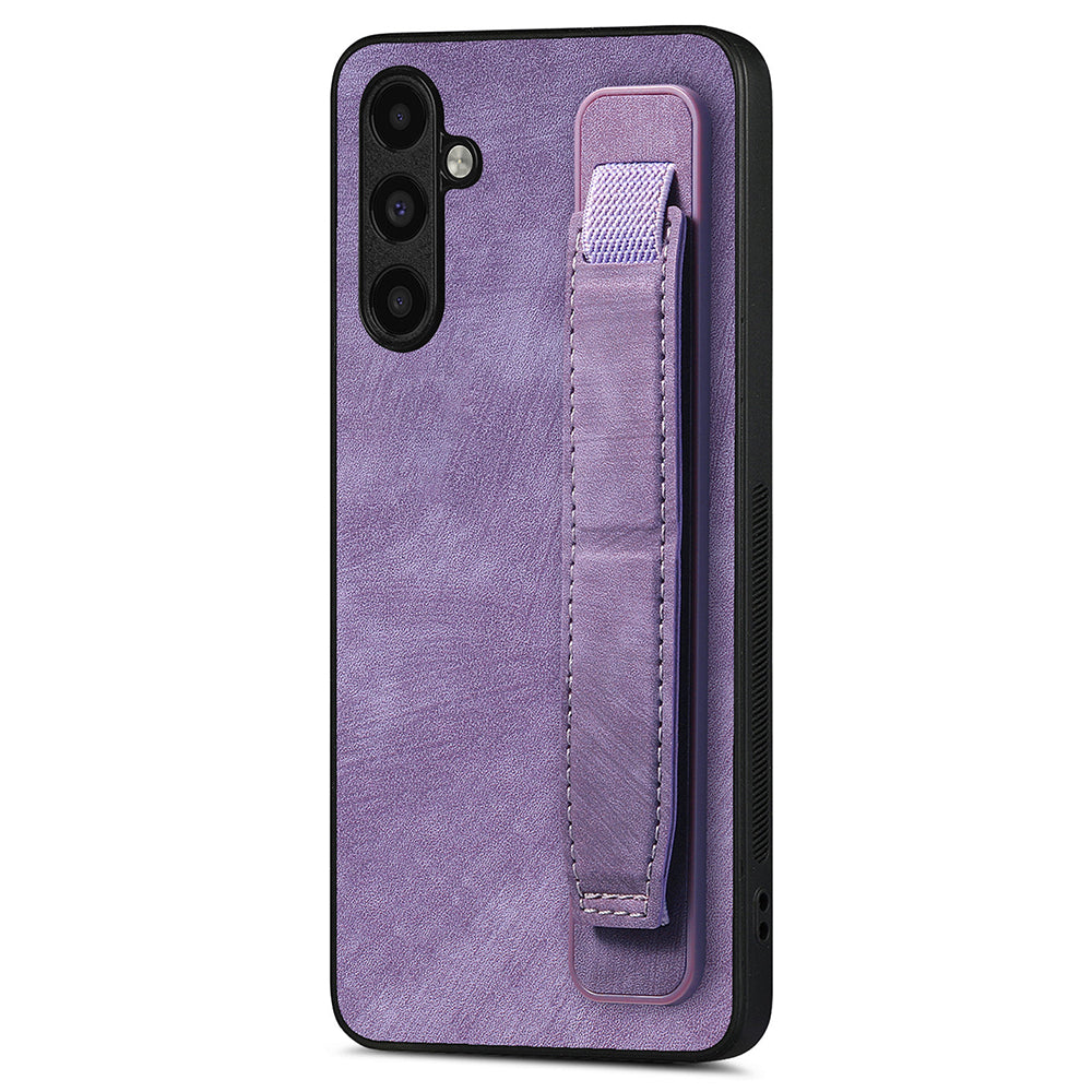 D11 For Samsung Galaxy S23 FE PU+TPU Phone Cover Retro Texture Kickstand Case