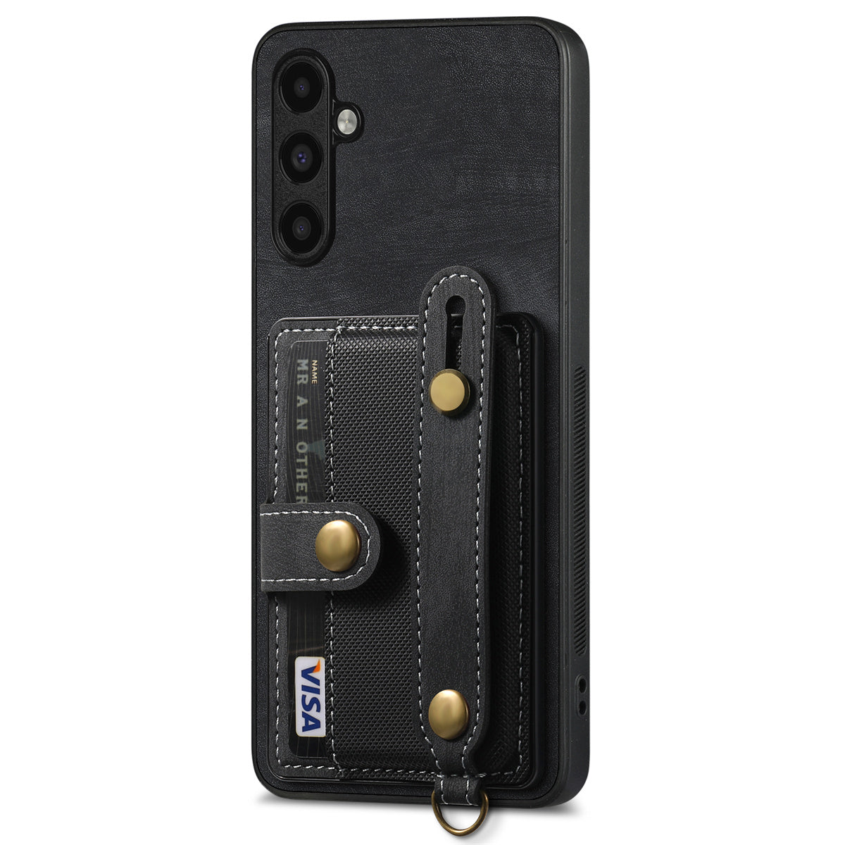 D9 For Samsung Galaxy A34 5G Case Leather Coated TPU+PC Phone Back Cover with Card Holder