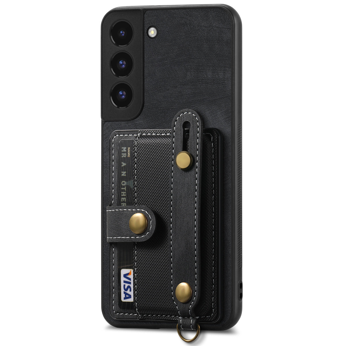 D9 For Samsung Galaxy A13 4G Case PU Leather Non-slip Finger Holder Strap Back Cover