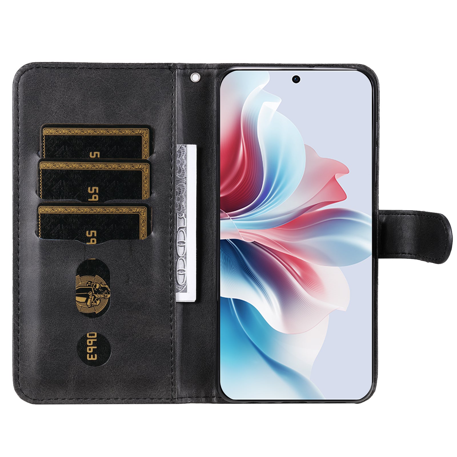 For Oppo Reno11 F 5G / F25 Pro 5G Case Zipper Pocket Calf Texture Leather Wallet Phone Cover