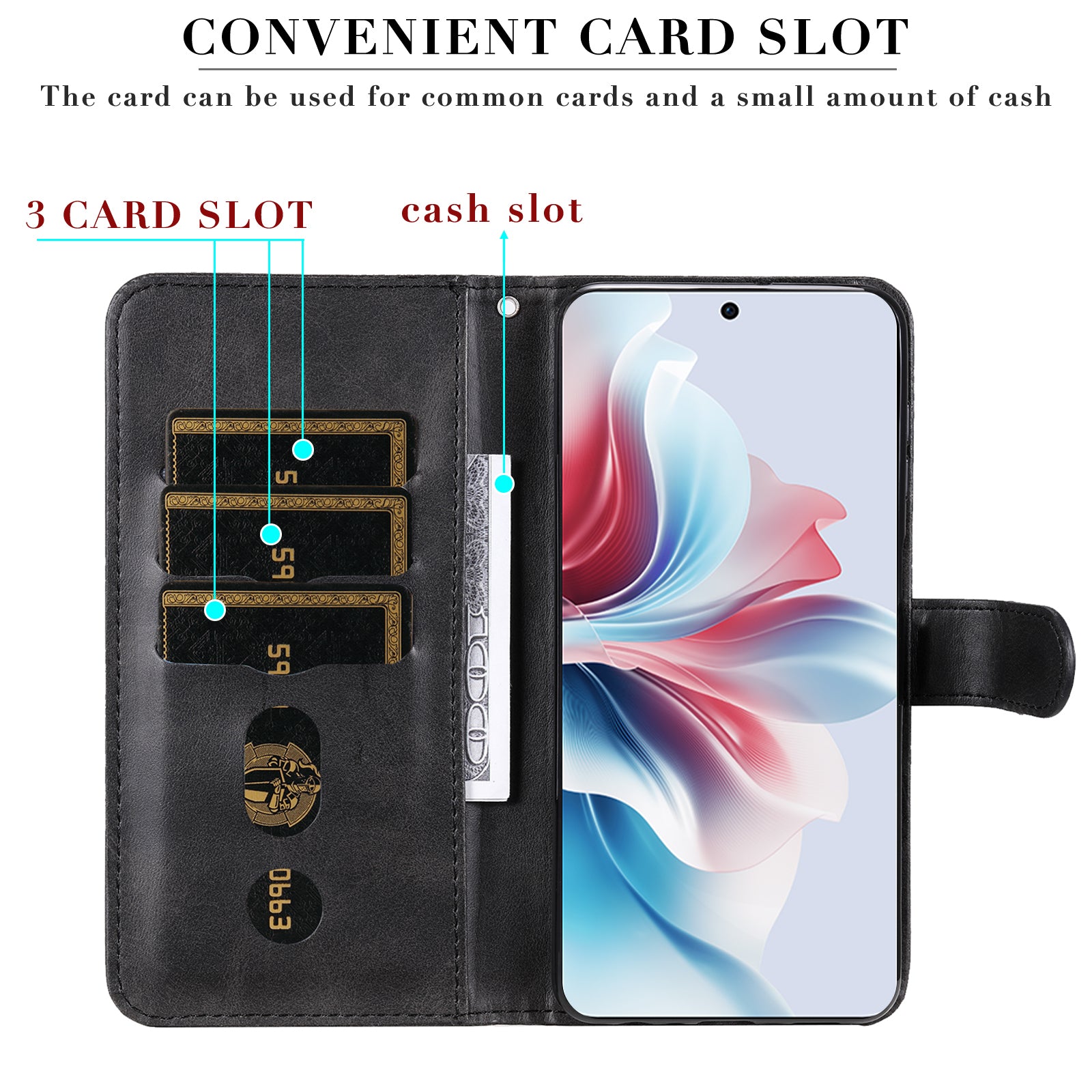 For Oppo Reno11 F 5G / F25 Pro 5G Case Zipper Pocket Calf Texture Leather Wallet Phone Cover