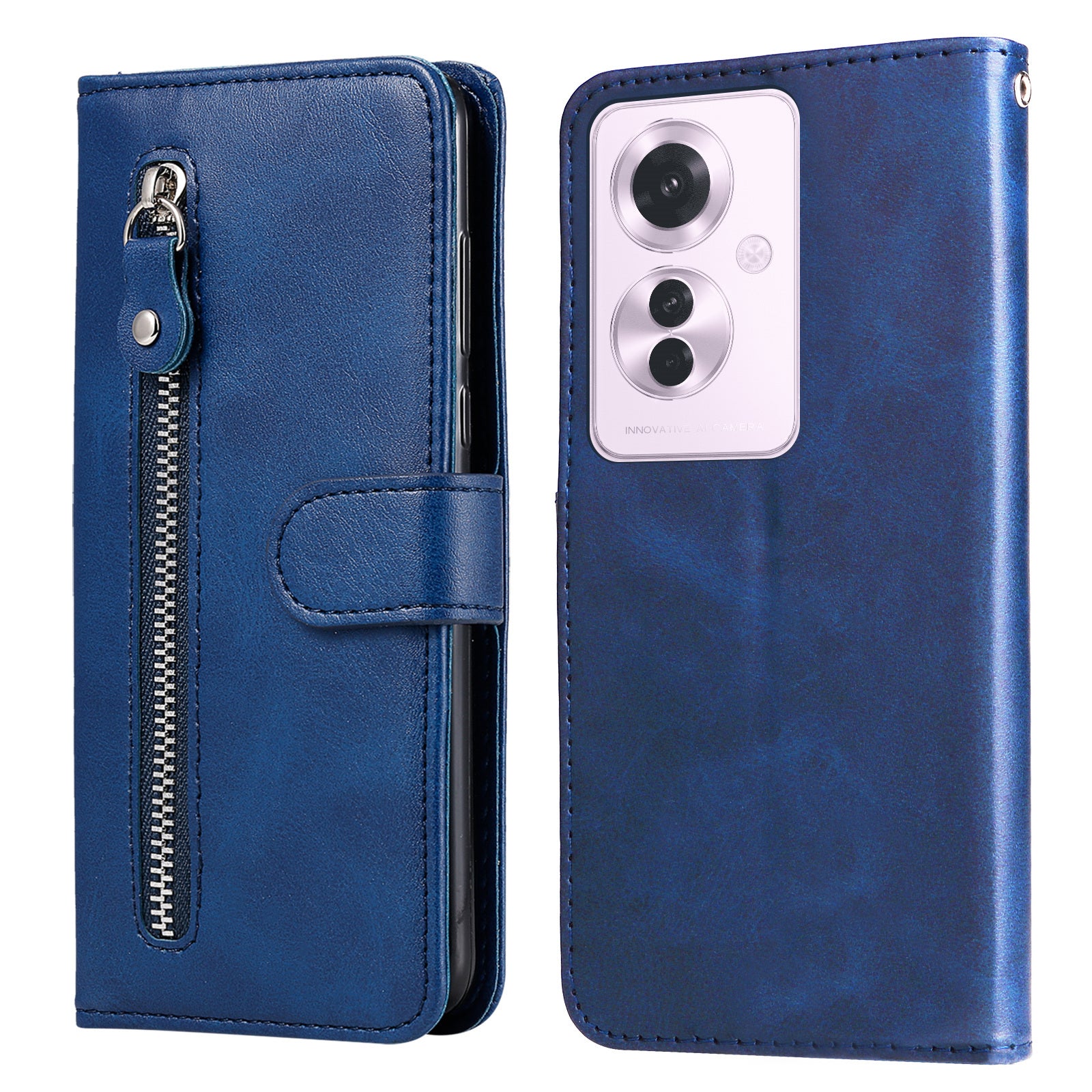For Oppo Reno11 F 5G / F25 Pro 5G Case Zipper Pocket Calf Texture Leather Wallet Phone Cover