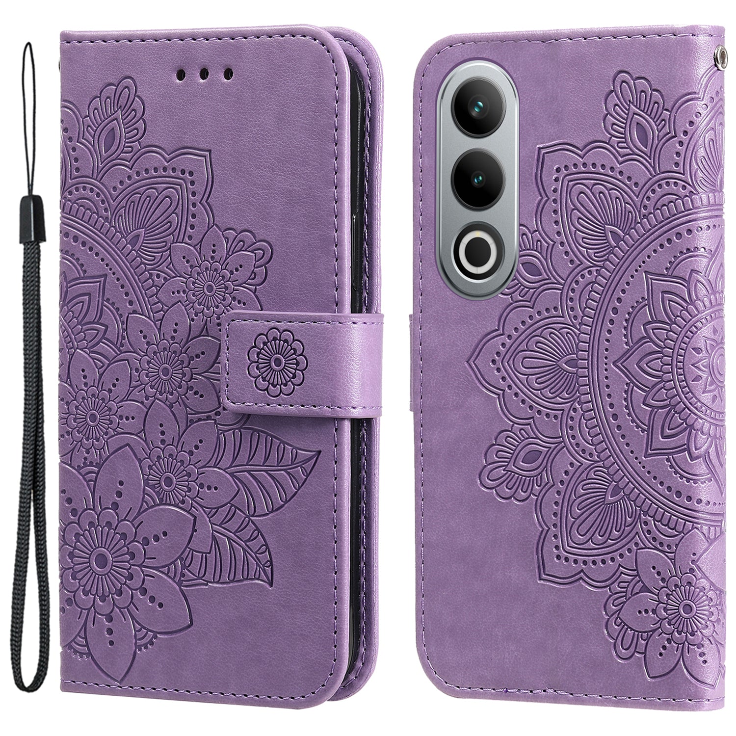 For OnePlus Ace 3V 5G Cell Phone Stand Case Imprinted Flower Pattern Wallet Cover