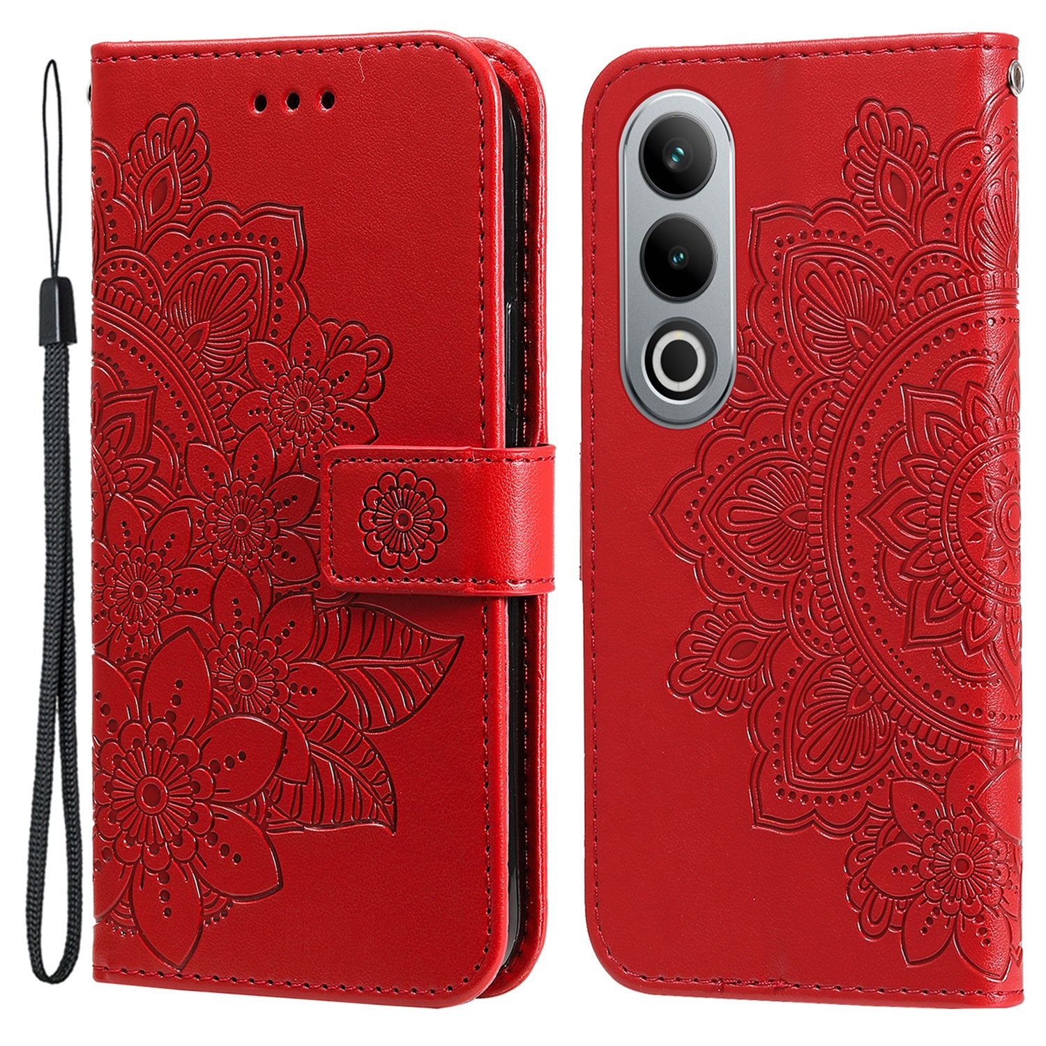For OnePlus Ace 3V 5G Cell Phone Stand Case Imprinted Flower Pattern Wallet Cover