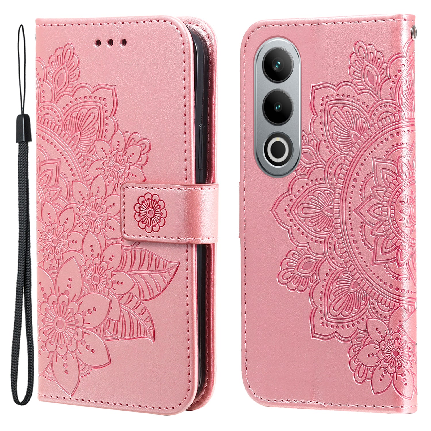 For OnePlus Ace 3V 5G Cell Phone Stand Case Imprinted Flower Pattern Wallet Cover