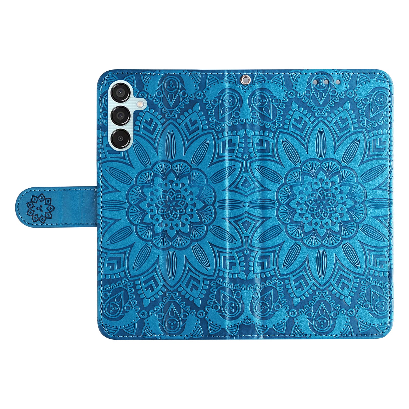 For Samsung Galaxy M15 5G / F15 5G PU Leather Phone Case Imprinted Sunflower Card Holder Stand Phone Cover