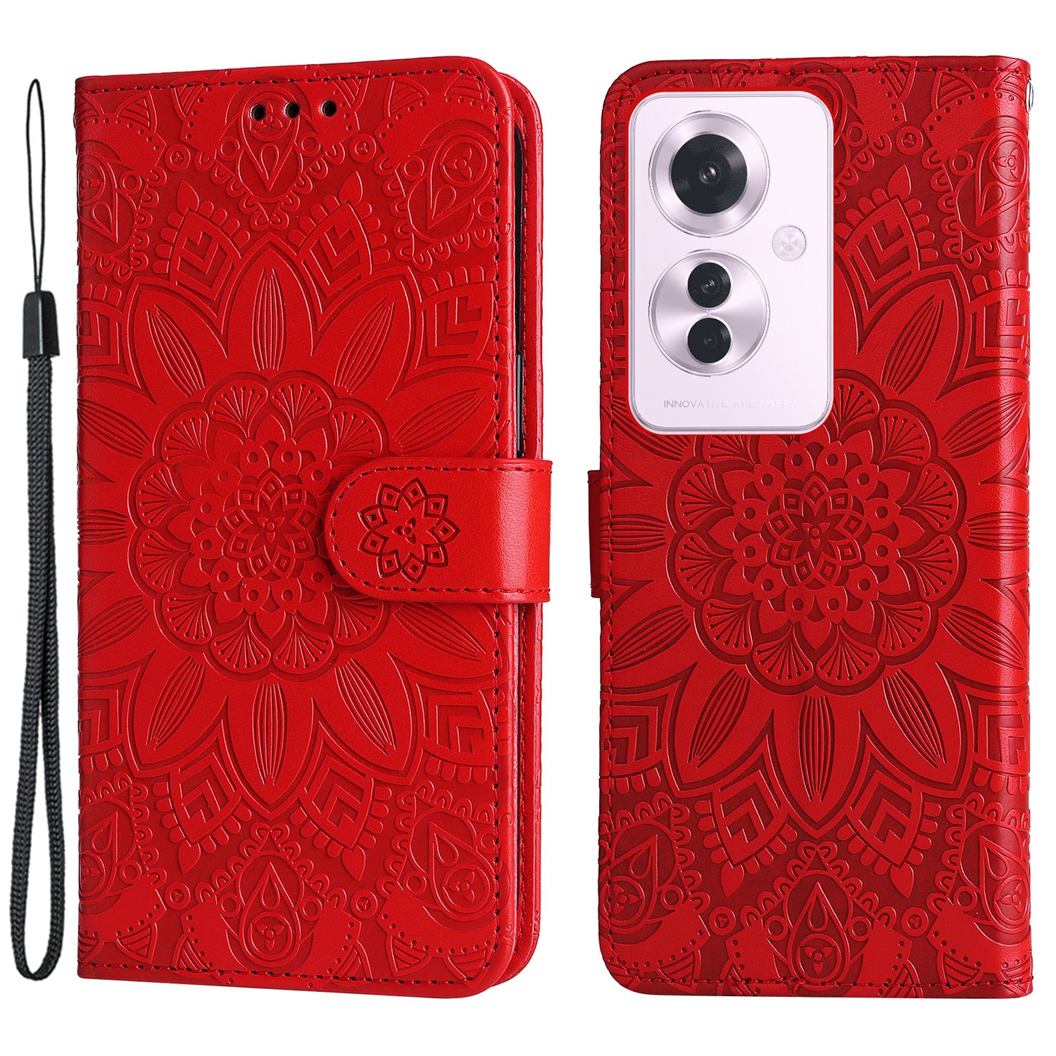 For Oppo Reno11 F 5G / F25 Pro 5G Phone Case Imprinted PU Leather Wallet Stand Anti-shock Cover