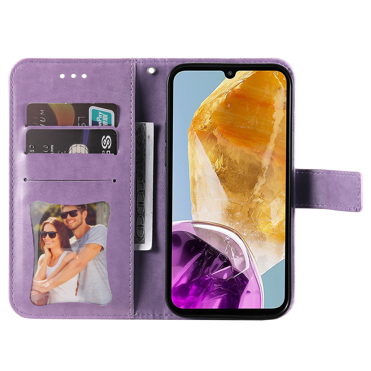 For Samsung Galaxy M15 5G / F15 5G Case Flower Pattern Wallet Stand PU Leather Phone Cover