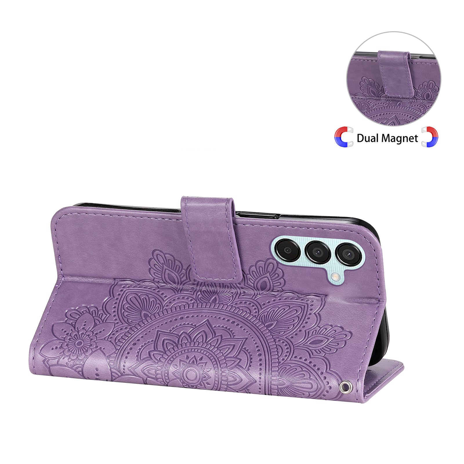 For Samsung Galaxy M15 5G / F15 5G Case Flower Pattern Wallet Stand PU Leather Phone Cover