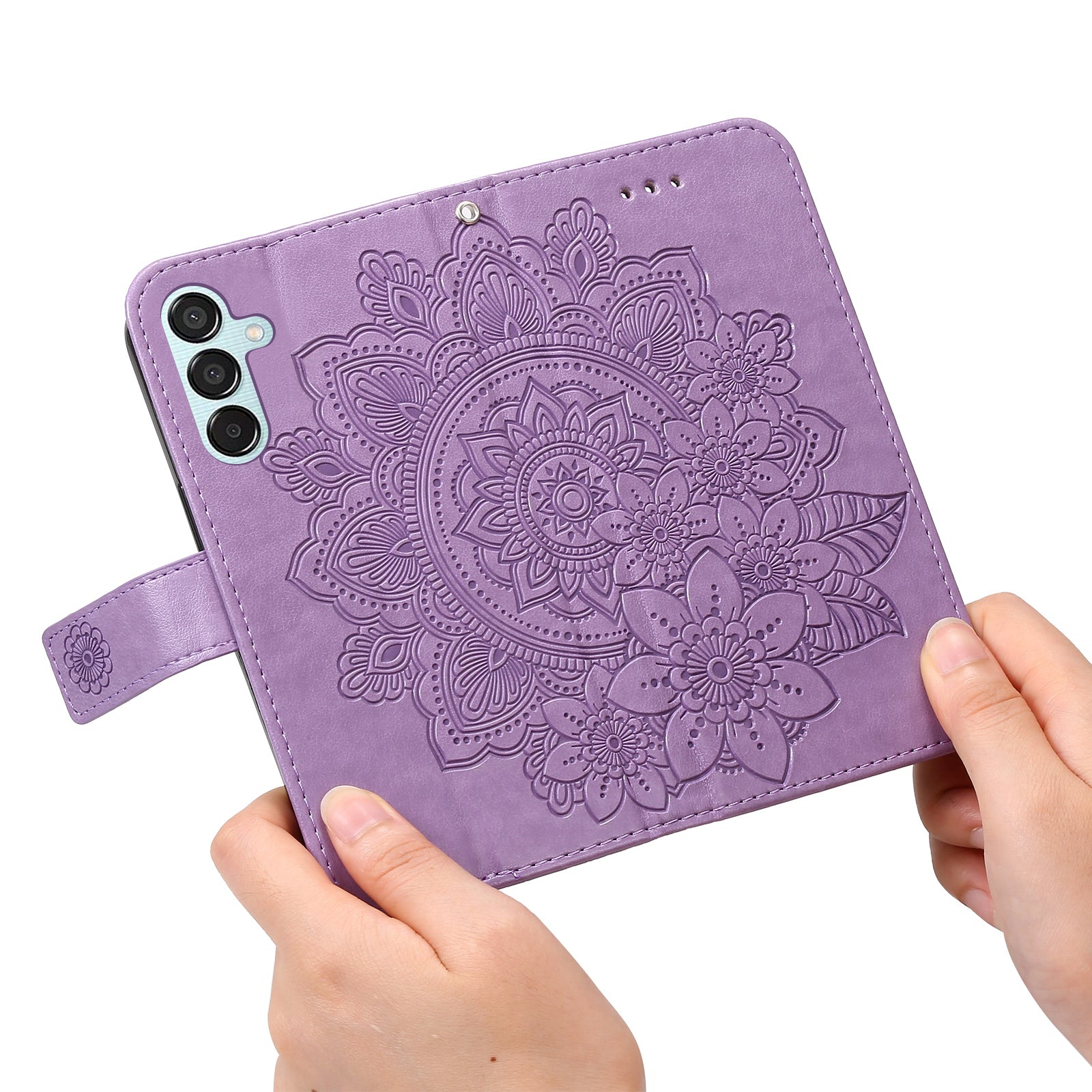 For Samsung Galaxy M15 5G / F15 5G Case Flower Pattern Wallet Stand PU Leather Phone Cover