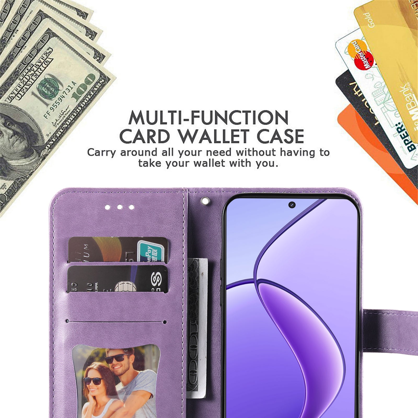For Realme 12 Case Flower Pattern Wallet Stand PU Leather Phone Cover