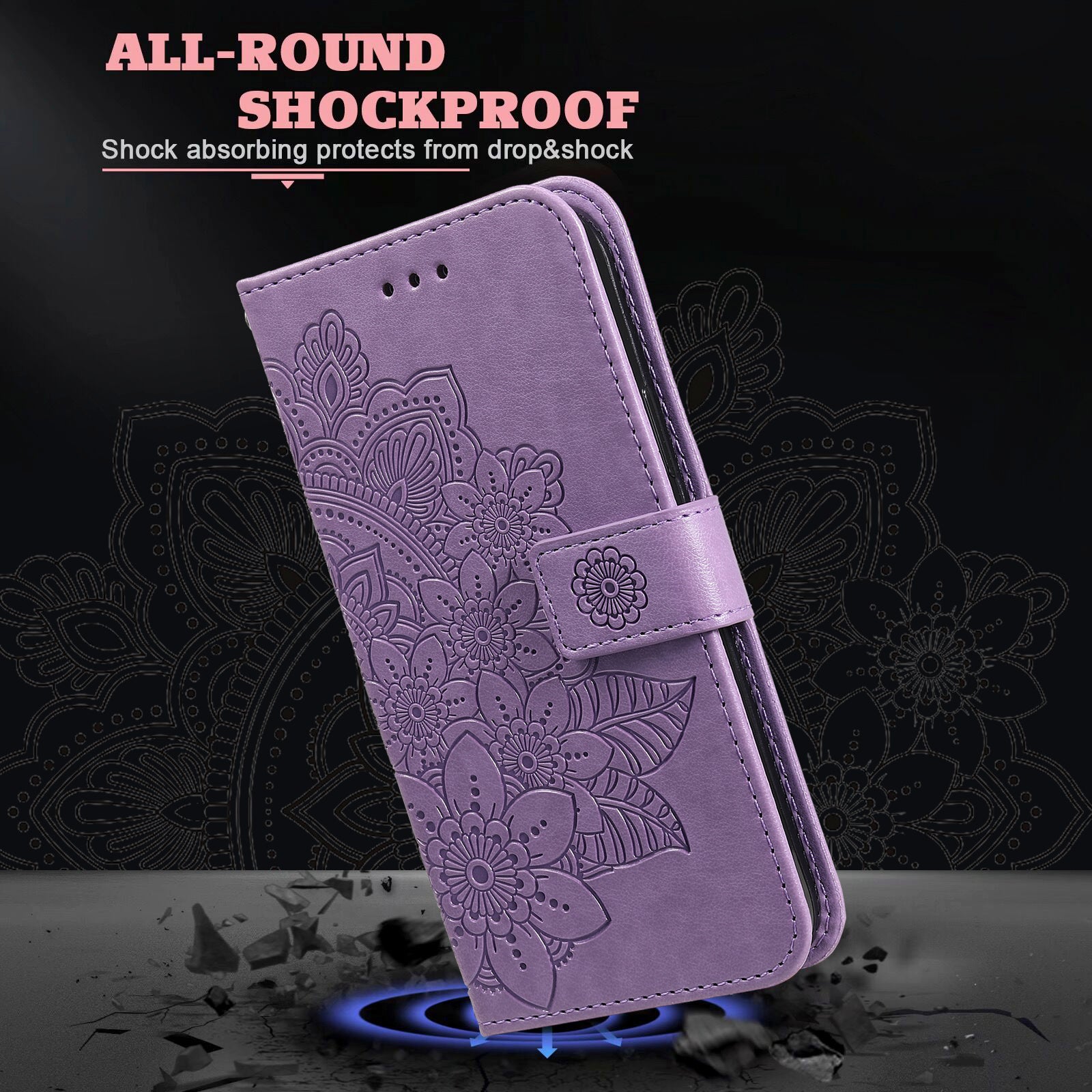 For Realme 12 Case Flower Pattern Wallet Stand PU Leather Phone Cover