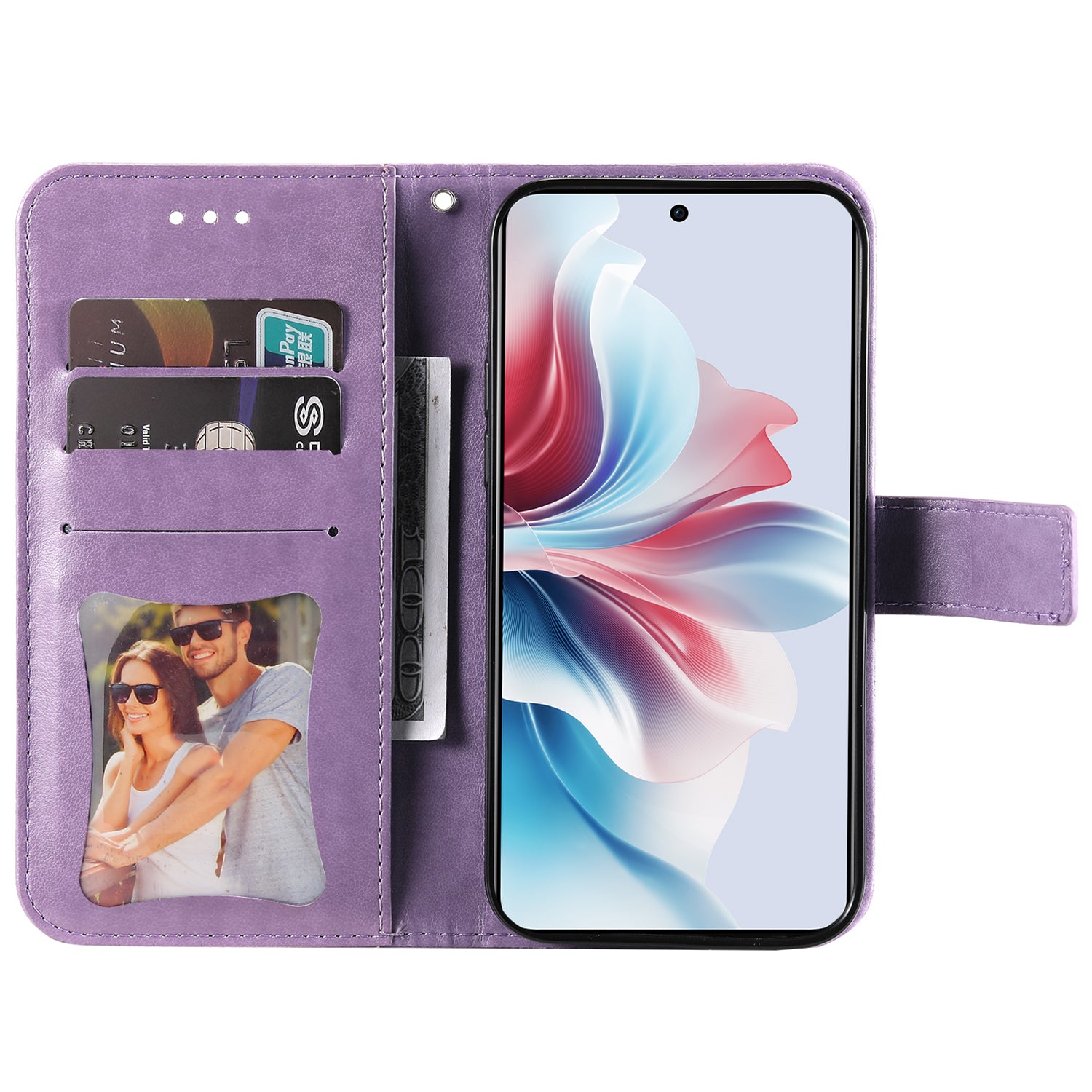 For Oppo Reno11 F 5G / F25 Pro 5G Magnetic Phone Case Imprinted Flower Pattern Anti-fall Cover