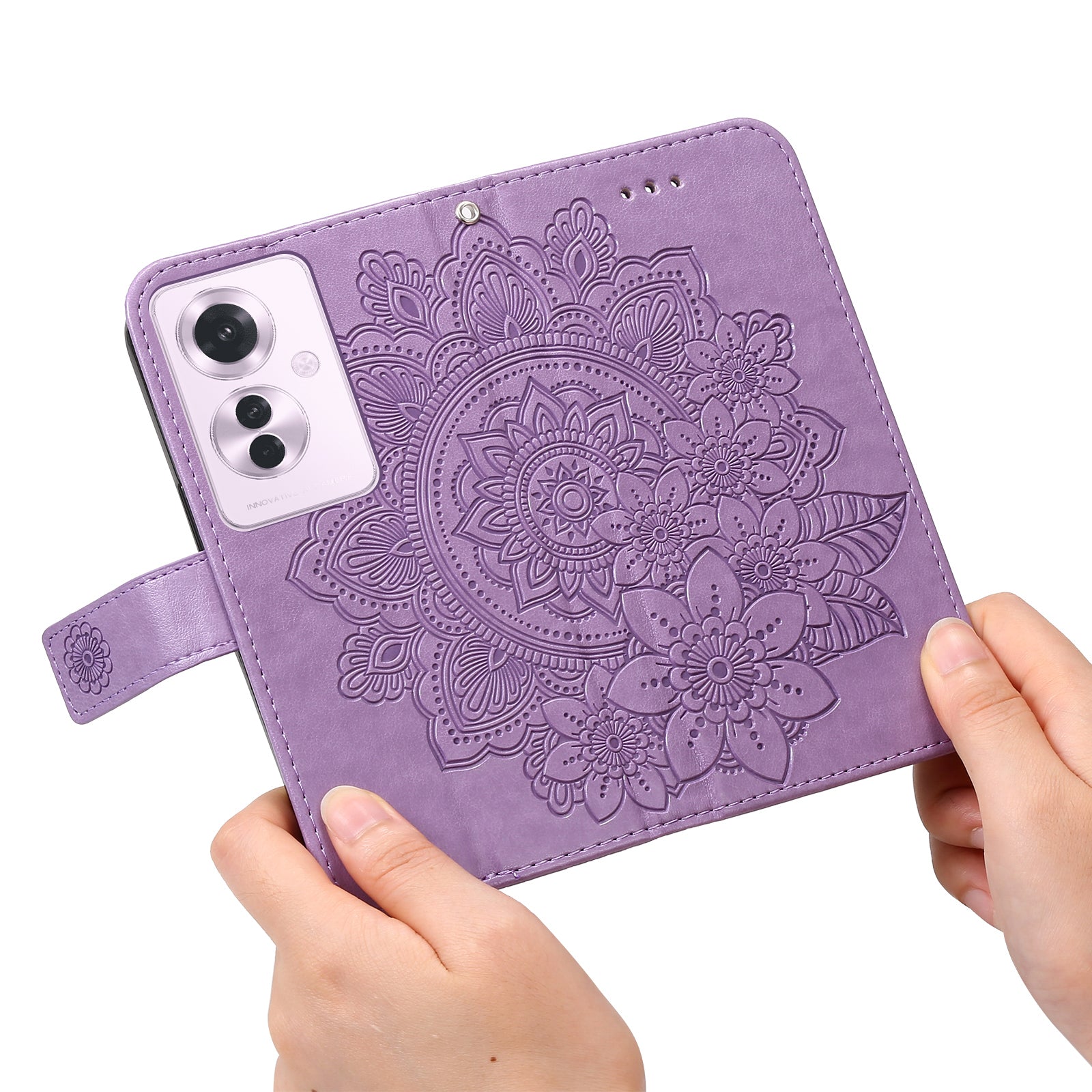 For Oppo Reno11 F 5G / F25 Pro 5G Magnetic Phone Case Imprinted Flower Pattern Anti-fall Cover