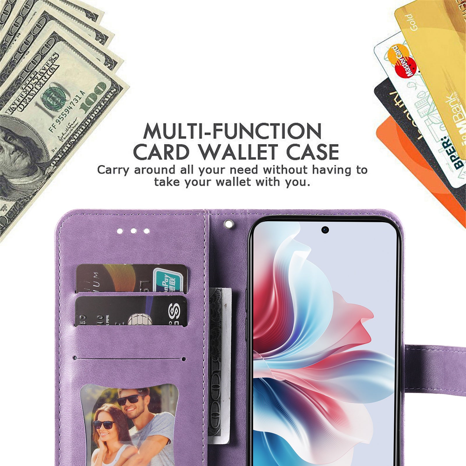 For Oppo Reno11 F 5G / F25 Pro 5G Magnetic Phone Case Imprinted Flower Pattern Anti-fall Cover