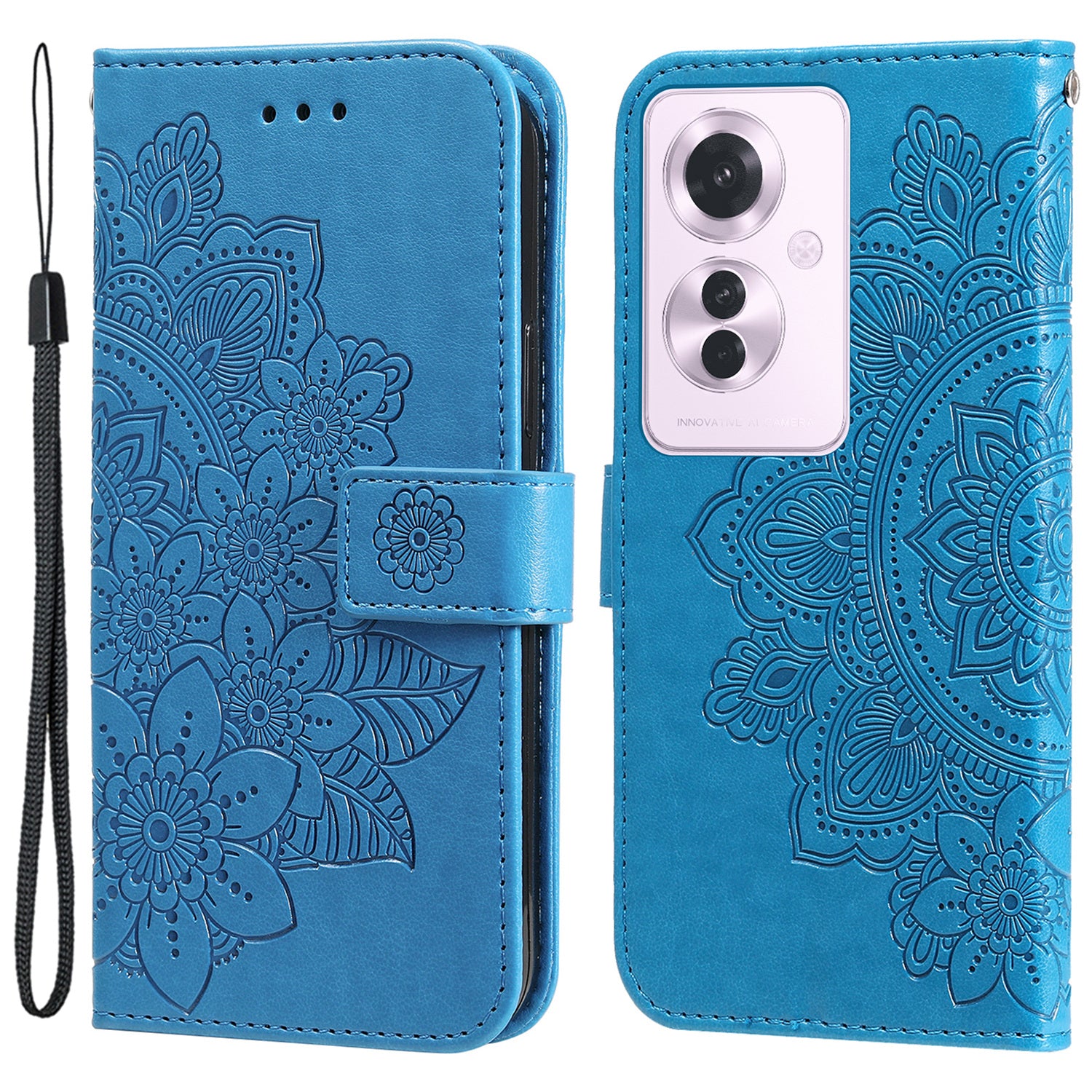 For Oppo Reno11 F 5G / F25 Pro 5G Magnetic Phone Case Imprinted Flower Pattern Anti-fall Cover