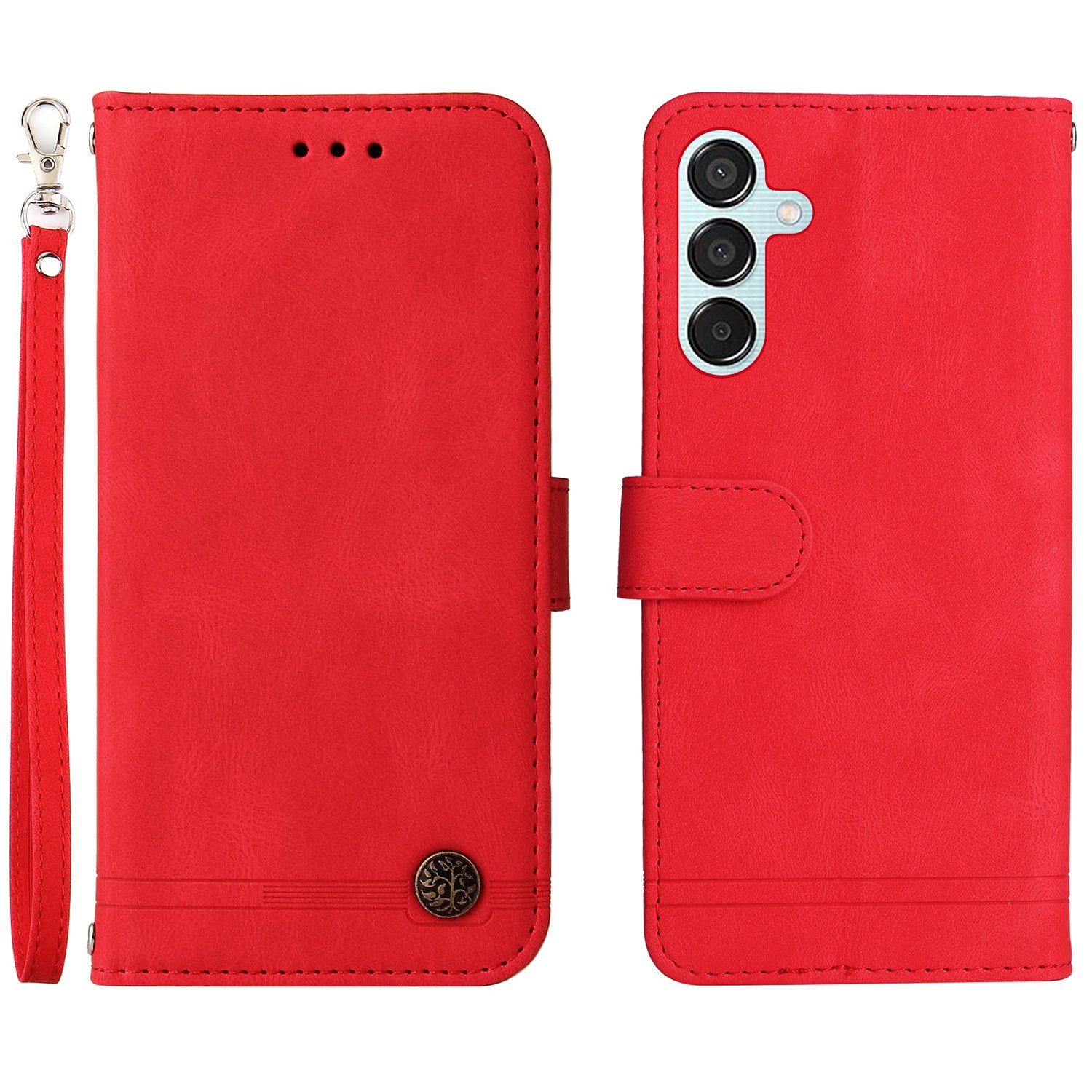 For Samsung Galaxy M15 5G / F15 5G Wallet Case Skin-touch Feel Leather Phone Cover