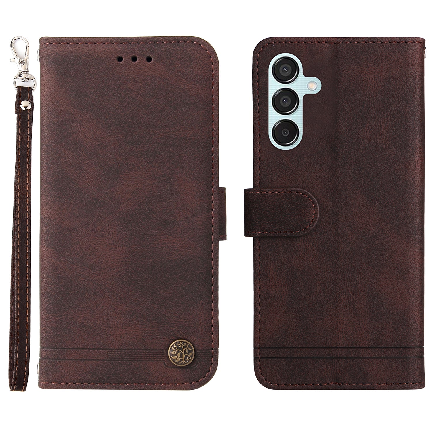 For Samsung Galaxy M15 5G / F15 5G Wallet Case Skin-touch Feel Leather Phone Cover