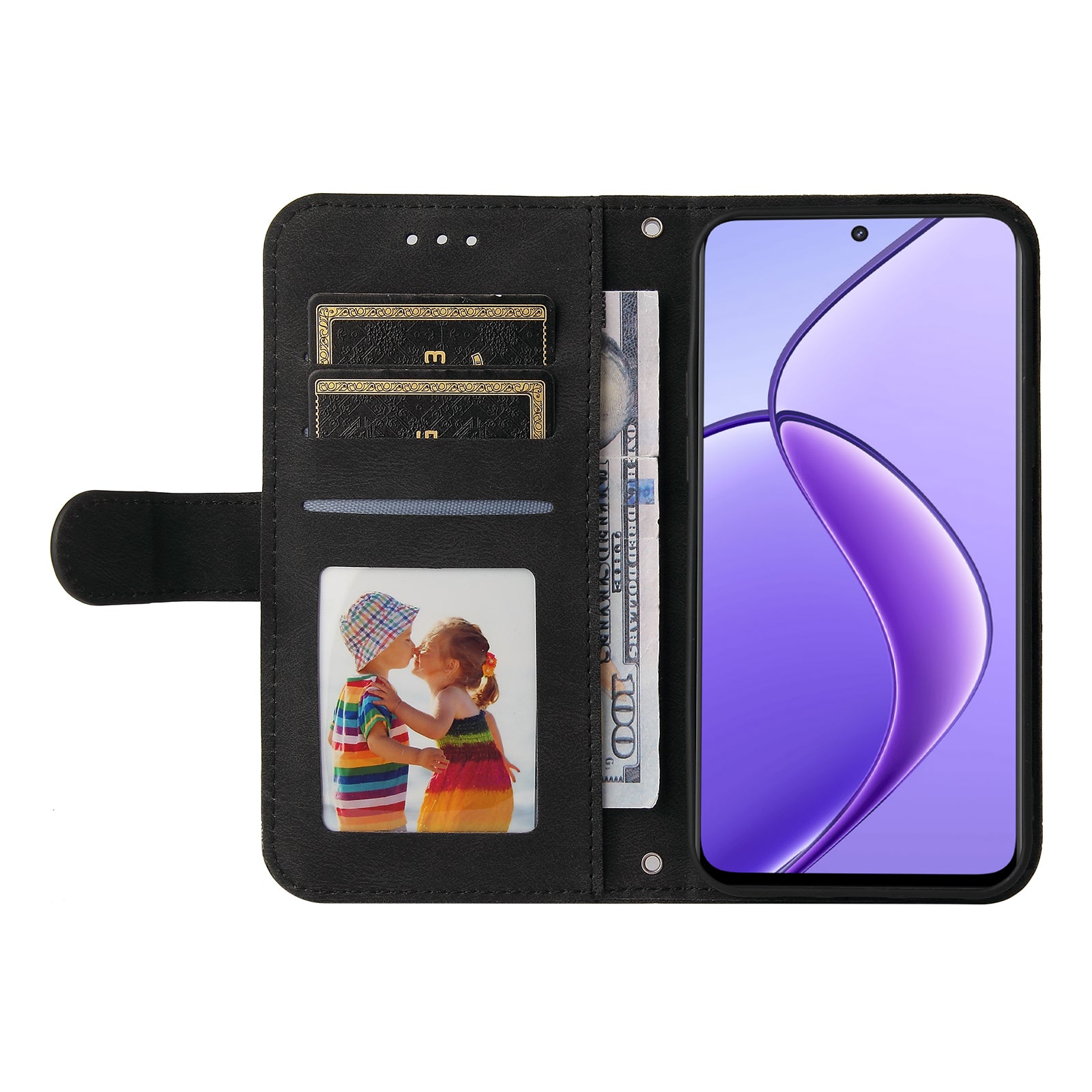 For Realme 12 Case Magnetic Buckle Skin-Touch PU Leather Flip Phone Cover