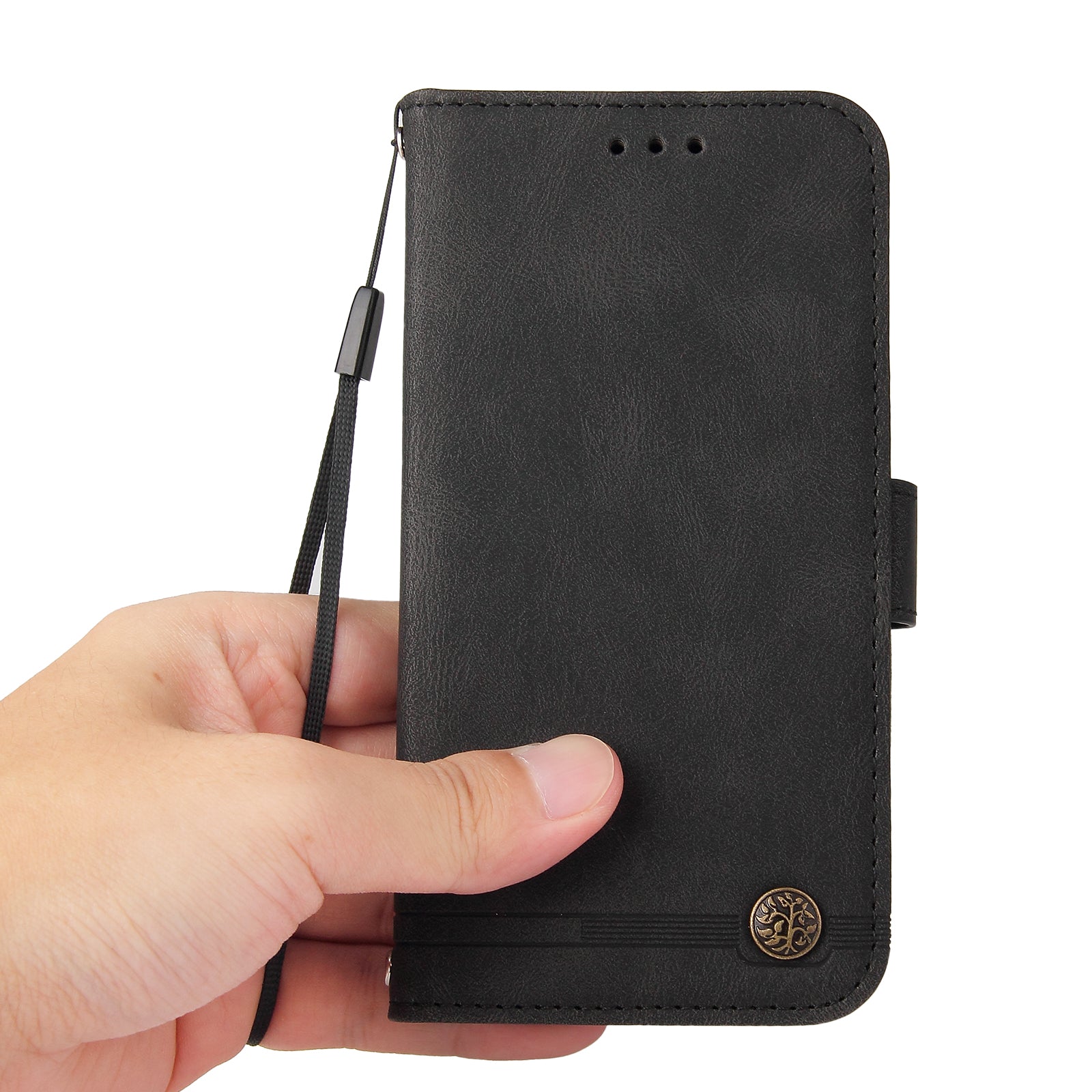 For Realme 12 Case Magnetic Buckle Skin-Touch PU Leather Flip Phone Cover
