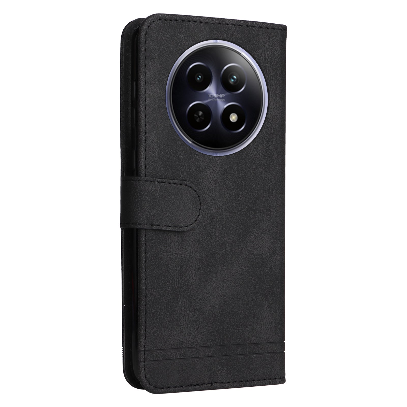 For Realme 12 Case Magnetic Buckle Skin-Touch PU Leather Flip Phone Cover